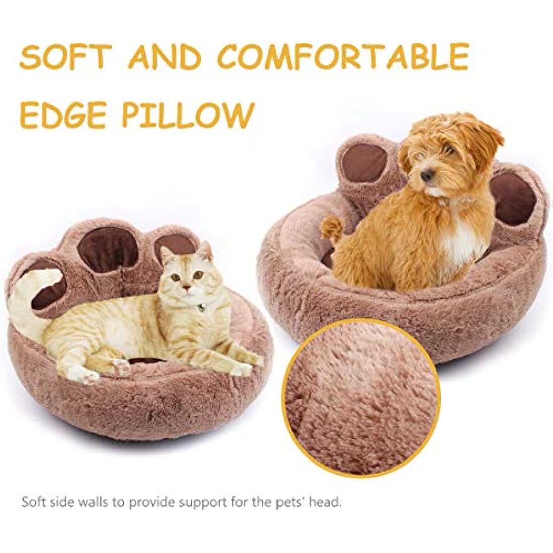 Jolof Store Washable Bolster Dog Bed | Soft Fleece Cozy Cat Bed