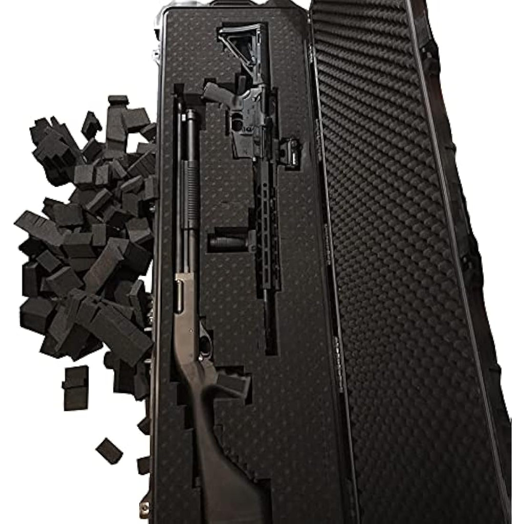 MEIJIA Waterproof Rolling Hard Rifle Case with Customizable Foam