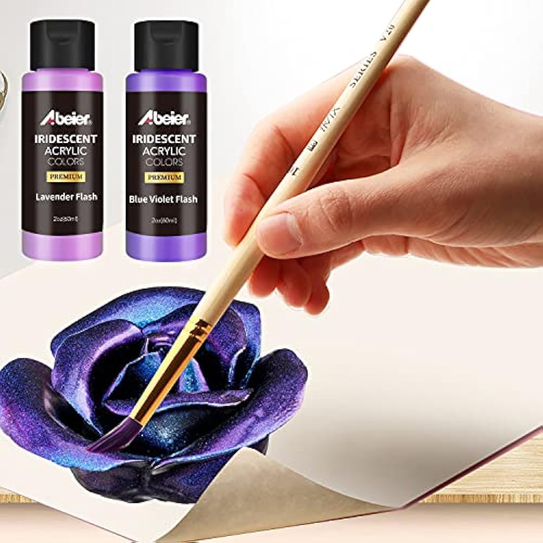 ABEIER Iridescent Acrylic Paint Set – 18 Chameleon Color Shifting Paints