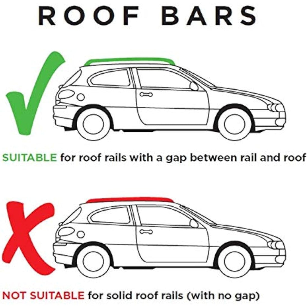 Summit SUM-001 Steel Roof Bars for Cars with Running Rails | Black