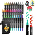 Ohuhu 30 Colors Dual Tip Acrylic Paint Pens | Waterproof Markers for Rock Art