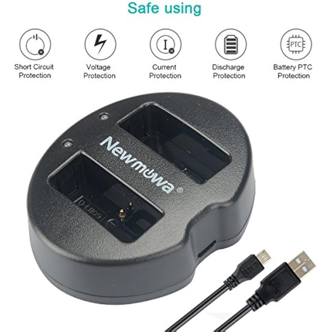 Newmowa D-Li109 Battery (2-Pack) and Dual USB Charger for Pentax K-30 K-50