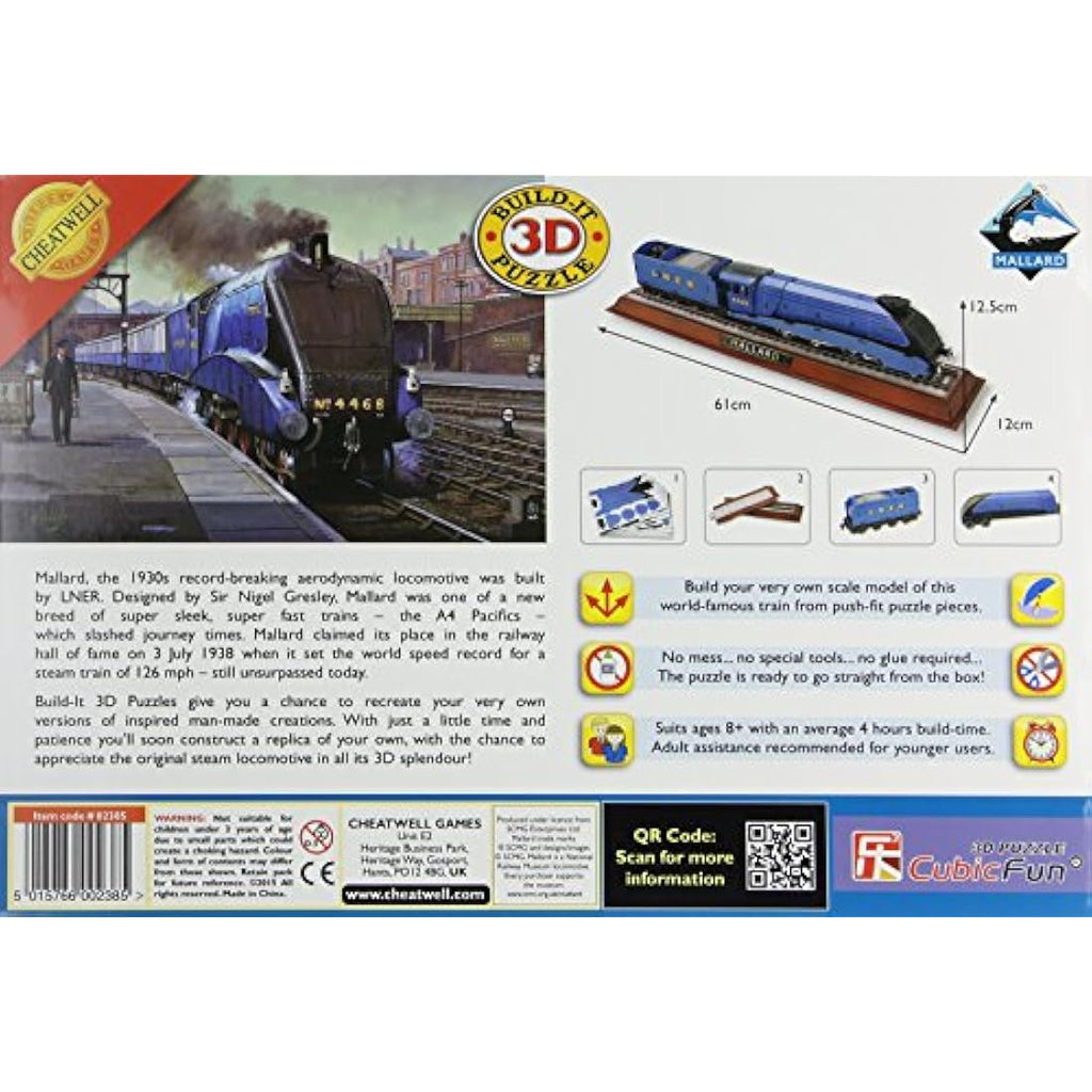 Cheatwell Games 3D Mallard Steam Engine Model Kit – 157 Piece Puzzle