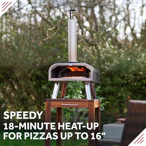 George Foreman 16 Inch Wood Fired Pizza Oven | Portable BBQ Smoker & Bag