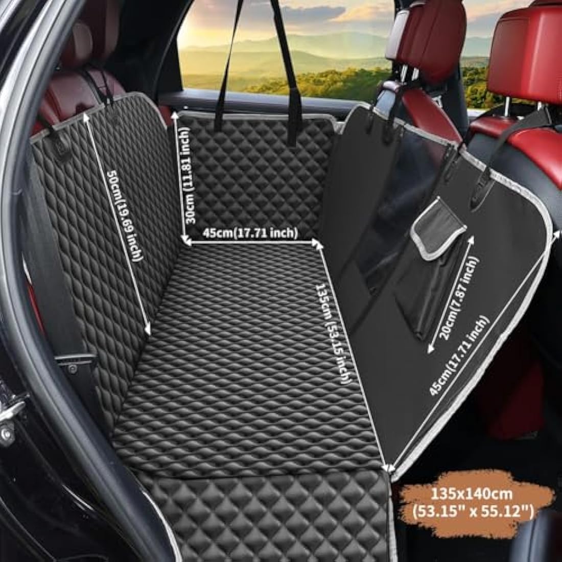 KYG Dog Car Seat Cover – Waterproof 4-in-1 Hammock with Mesh Window