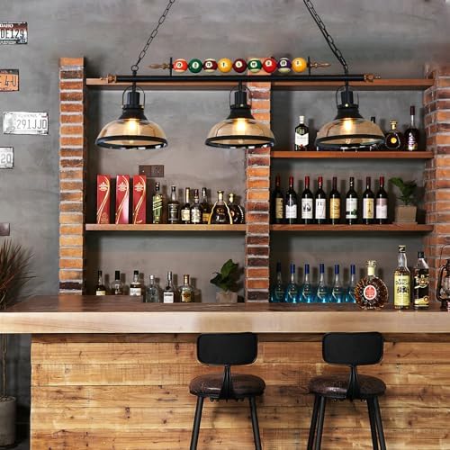 Retro Industrial Billiard Pendant Light | Black Iron Chandelier