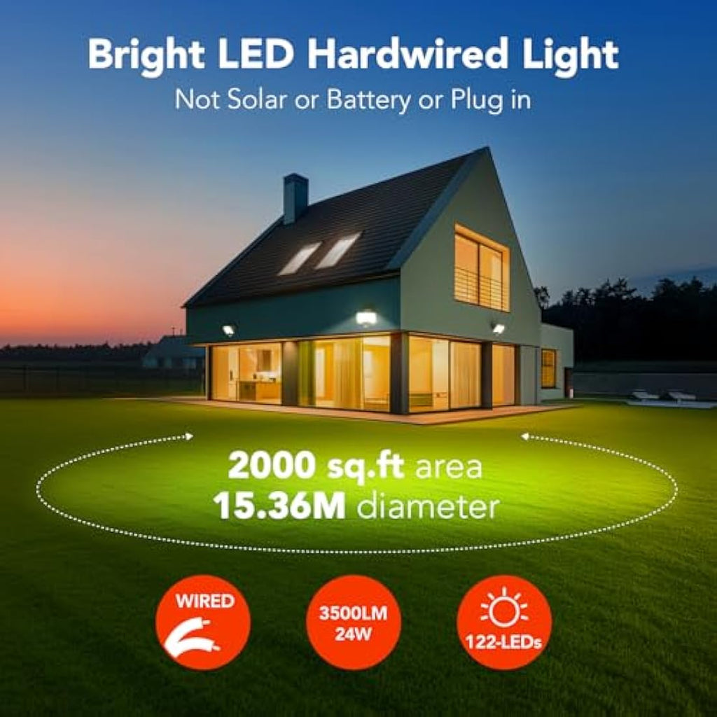 OREiN 24W LED Motion Sensor Security Light | 2800LM IP65 Outdoor Floodlight