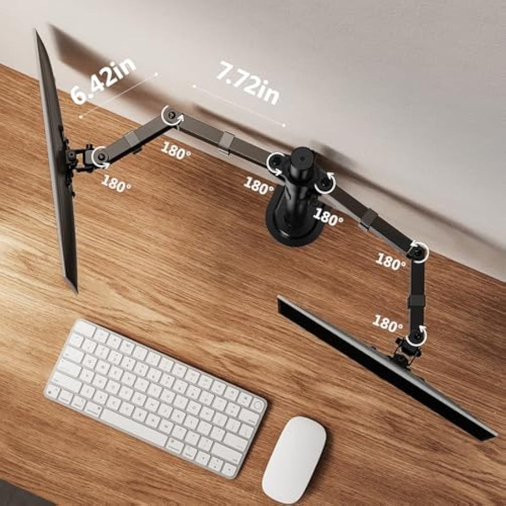 ErGear Dual Monitor Stand | Adjustable Steel Arm for 13-32 Inch Screens
