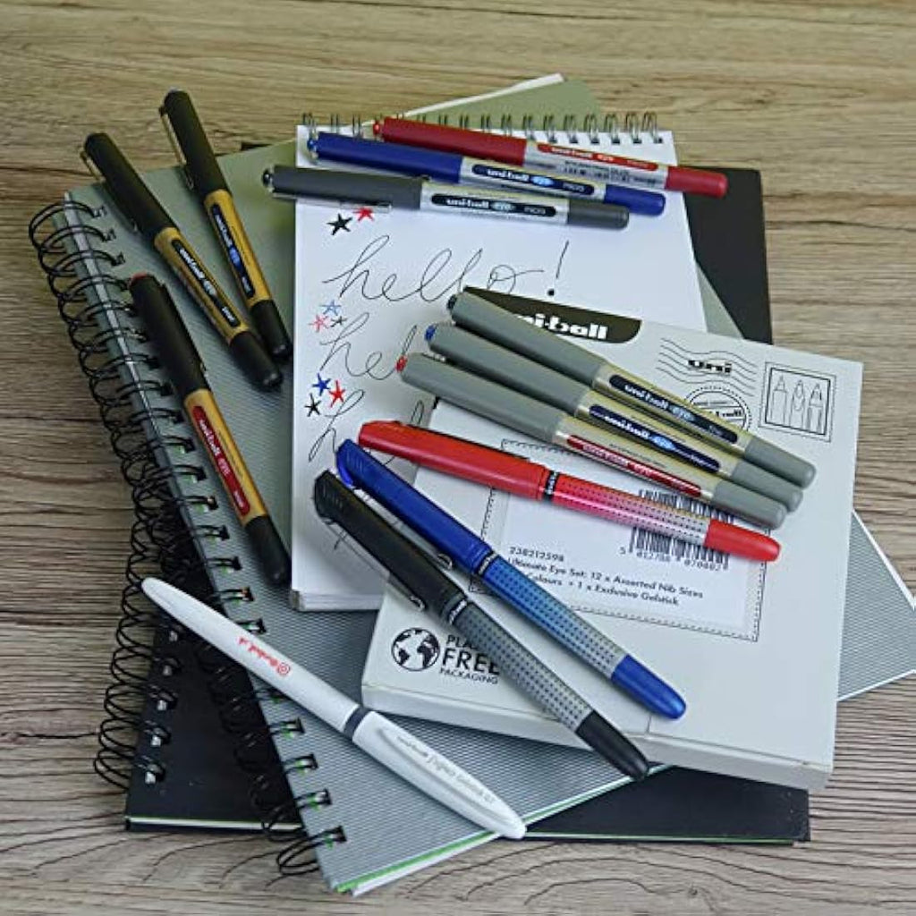 Uni-ball Eye Rollerball & Signo Gel Pen Set | 13 Pack Multi-Nib Sizes