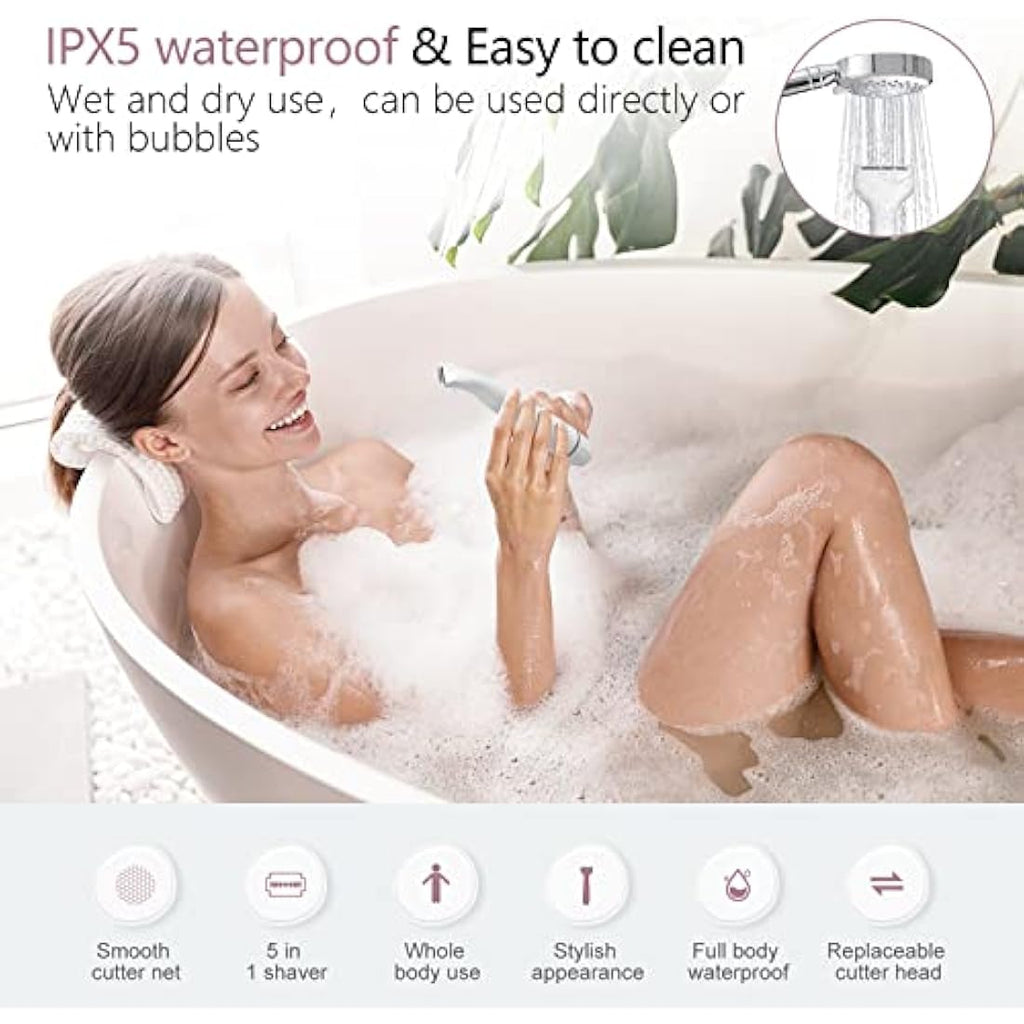 Jolof Store 5-in-1 Electric Lady Shaver – Waterproof USB Bikini Trimmer