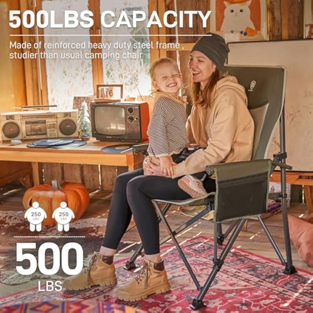 Ever Advanced Oversized Camping Chair | Heavy Duty 230kg Folding Seat
