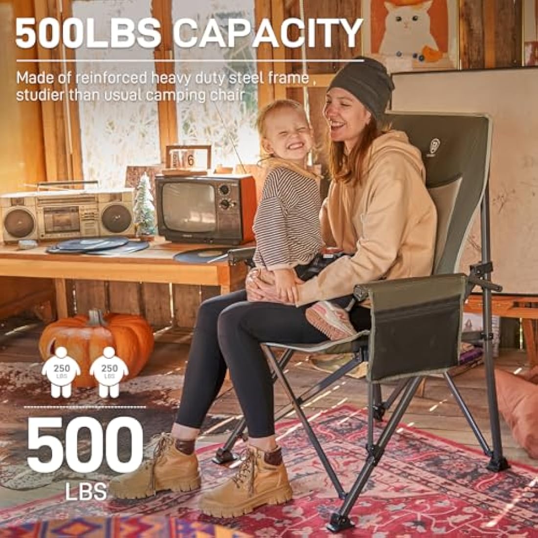 Ever Advanced Oversized Camping Chair | Heavy Duty 230kg Folding Seat