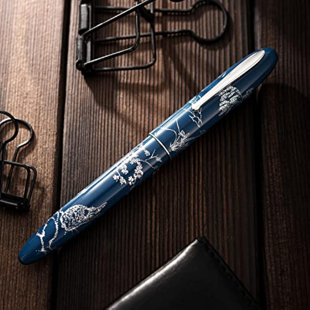 Hongdian N23 Blue Rabbit Fountain Pen | Extra Fine Nib Silver Trim