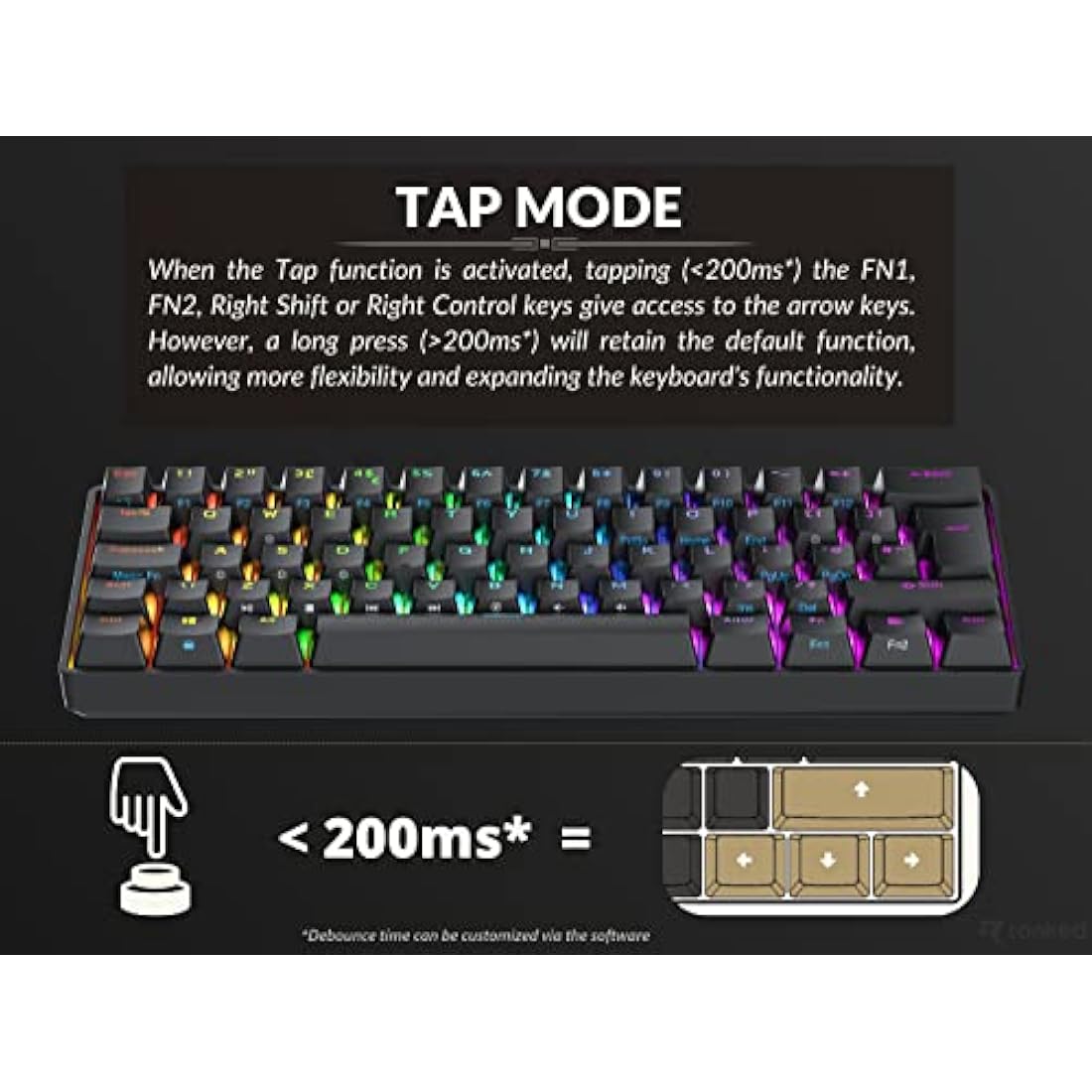 Ranked S60 Supernova 60% Mechanical Gaming Keyboard - Hot Swap - Black