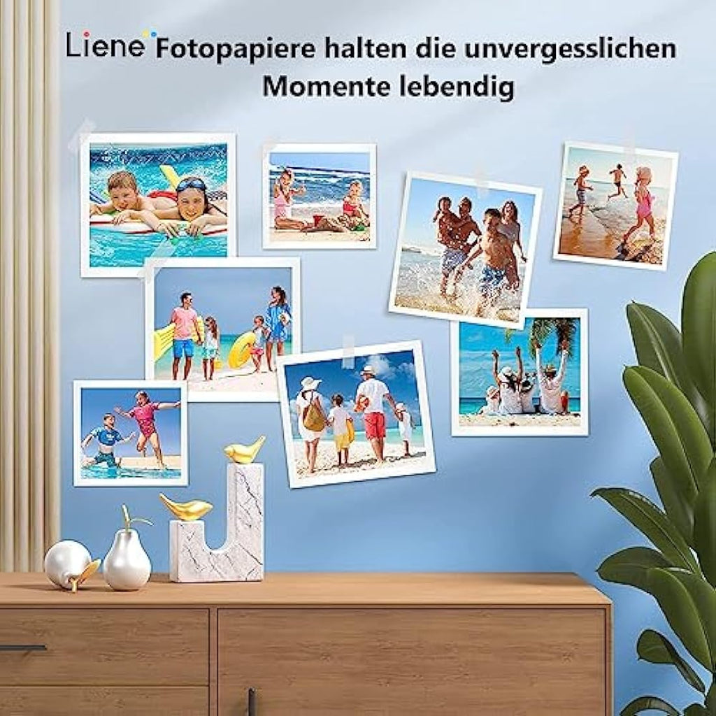 Liene Carta Fotografica 4x6 per Amber M100/M200 | 80 Fogli e 2 Cartucce