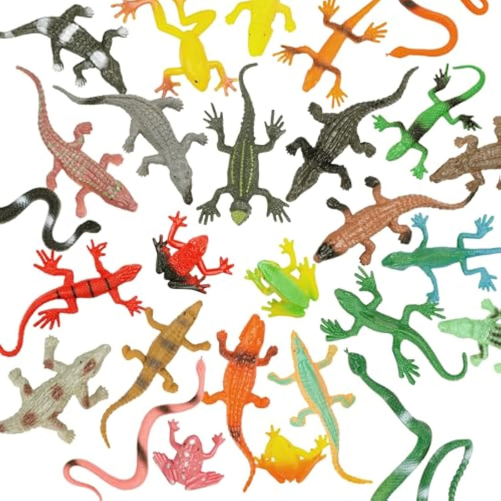 27Pcs Realistic Rubber Snake and Reptile Toy Figurines Set