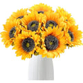 Artificial Silk Sunflowers – 17.3" Single Stem, 6-Pack Golden