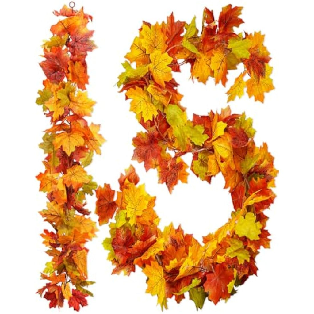 Jolof Store 2-Pack Artificial Fall Maple Leaf Garland – 5.9ft Autumn Vines