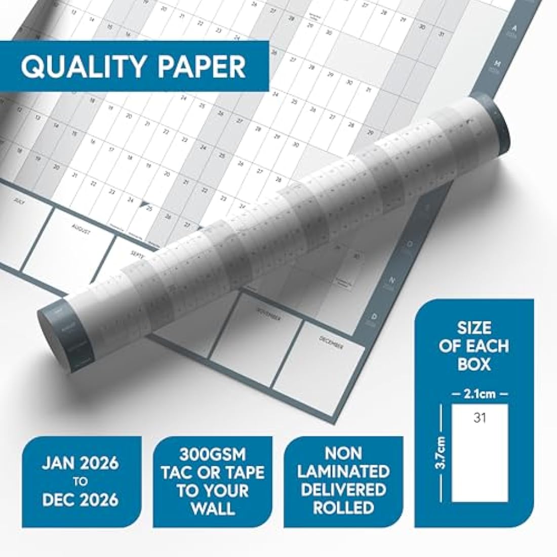 Clear Mind Concepts 2026 Wall Planner – Large A1 Yearly Calendar