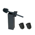 BGL Square Standing Toilet Brush Holder | Black Stainless Steel Cleaner