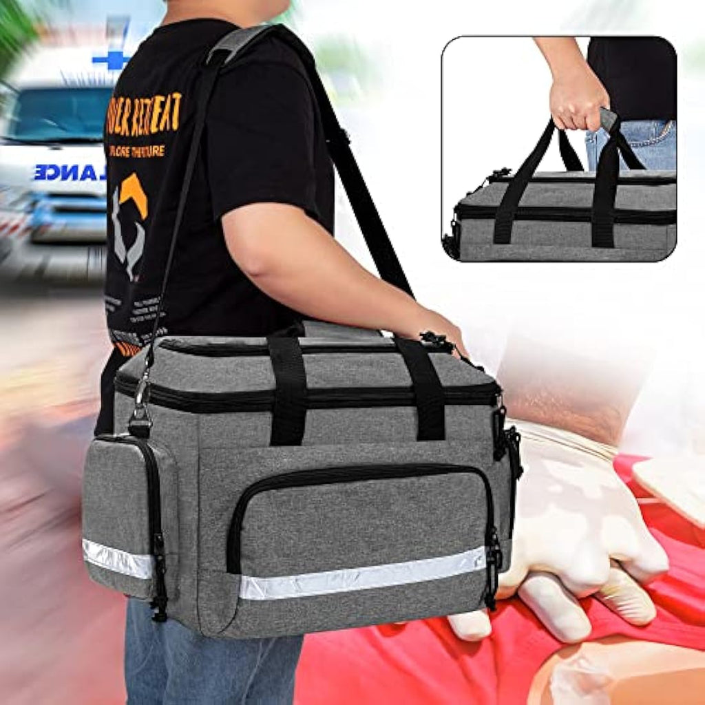 First Responder Bag – EMT Trauma Medical Organizer, Gray