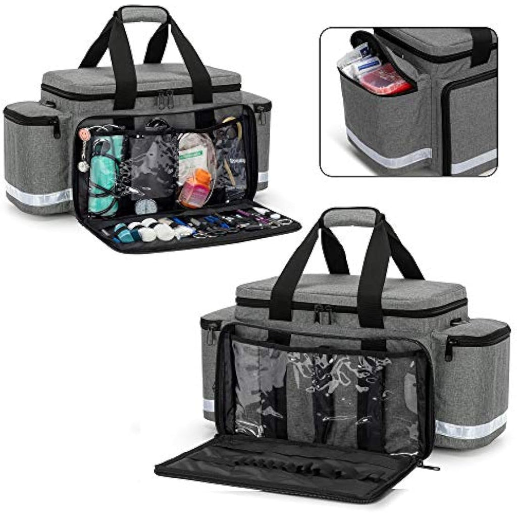 Trunab Large Emergency Trauma Bag | Professional EMT Medical Bag, Grey