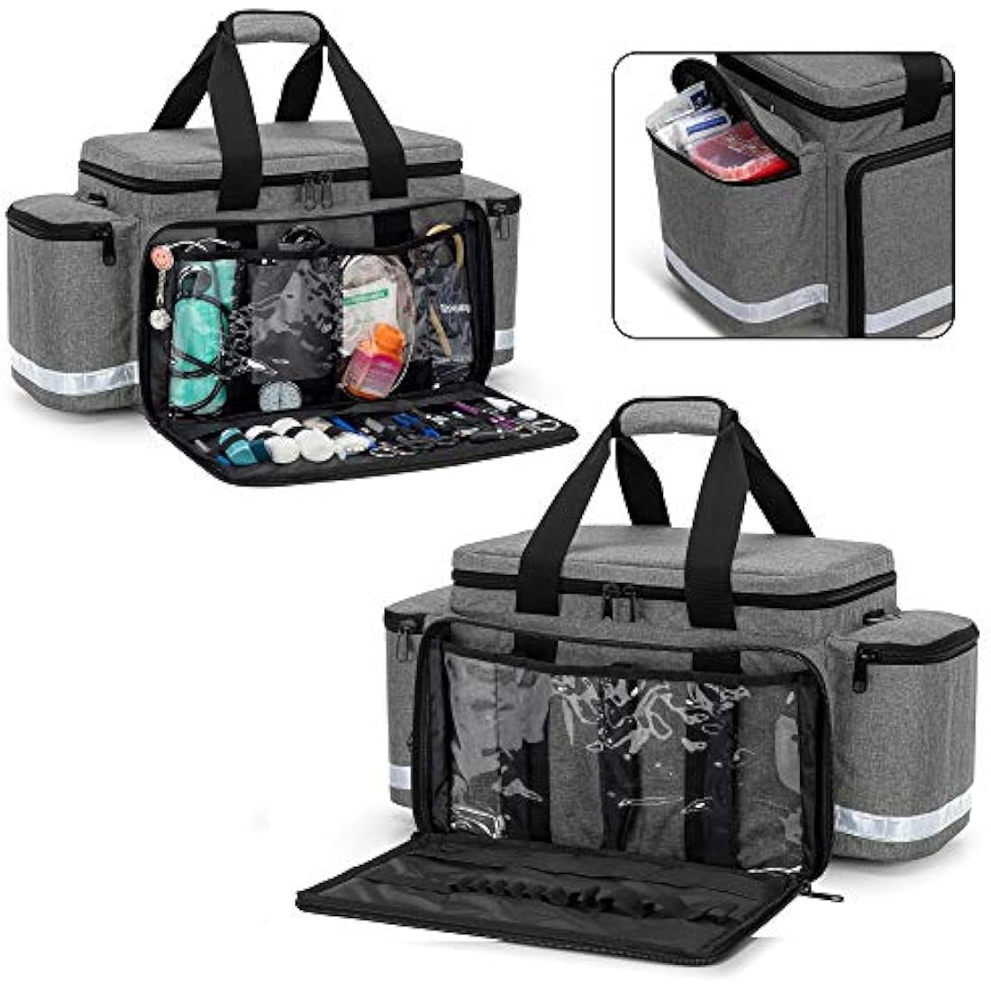 Trunab Large Emergency Trauma Bag | Professional EMT Medical Bag, Grey
