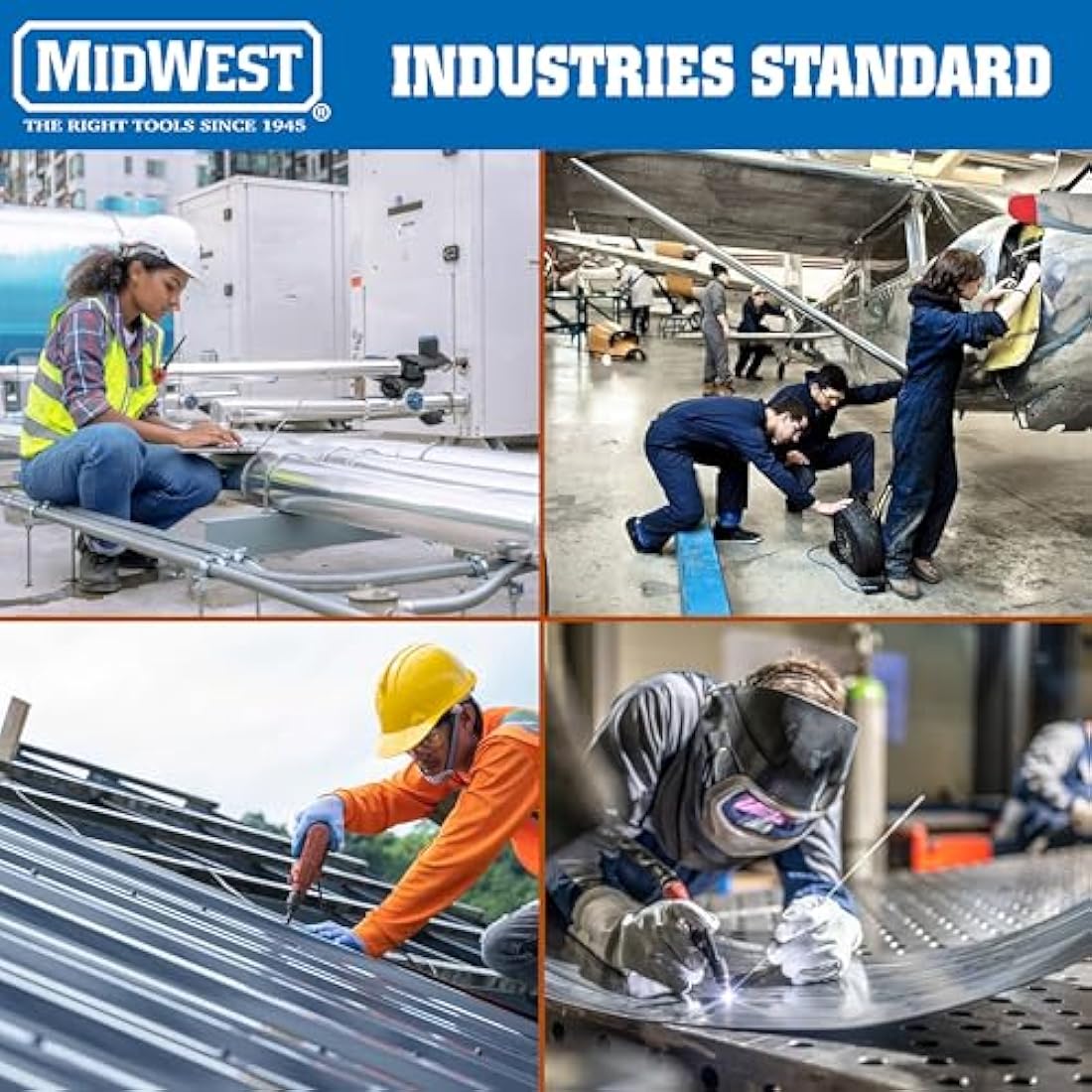 MIDWEST Right Cut Offset Aviation Snips – Forged Steel Tin Shears