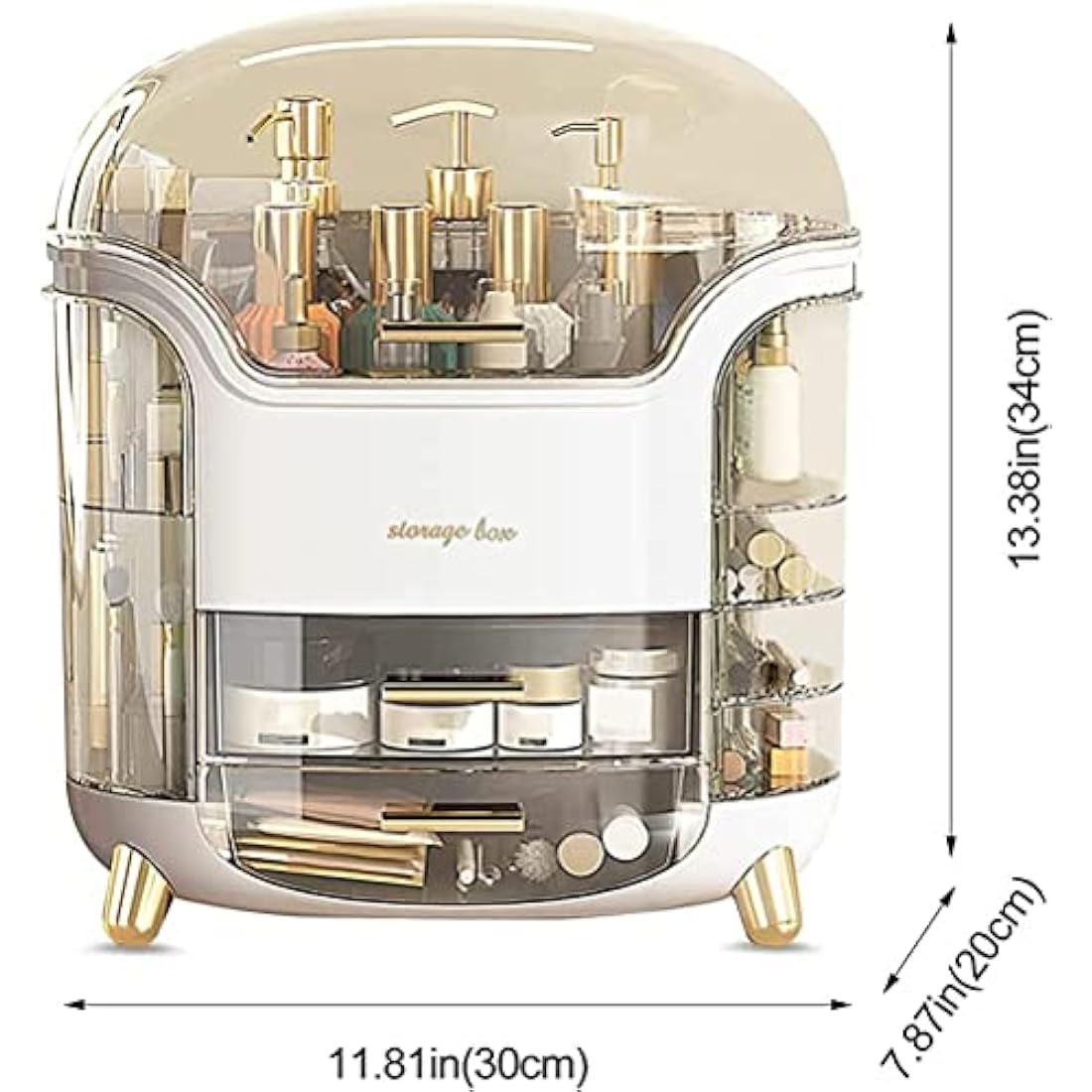 Jolof Store Makeup Organizer – Large Acrylic Skincare Storage Case with Drawers
