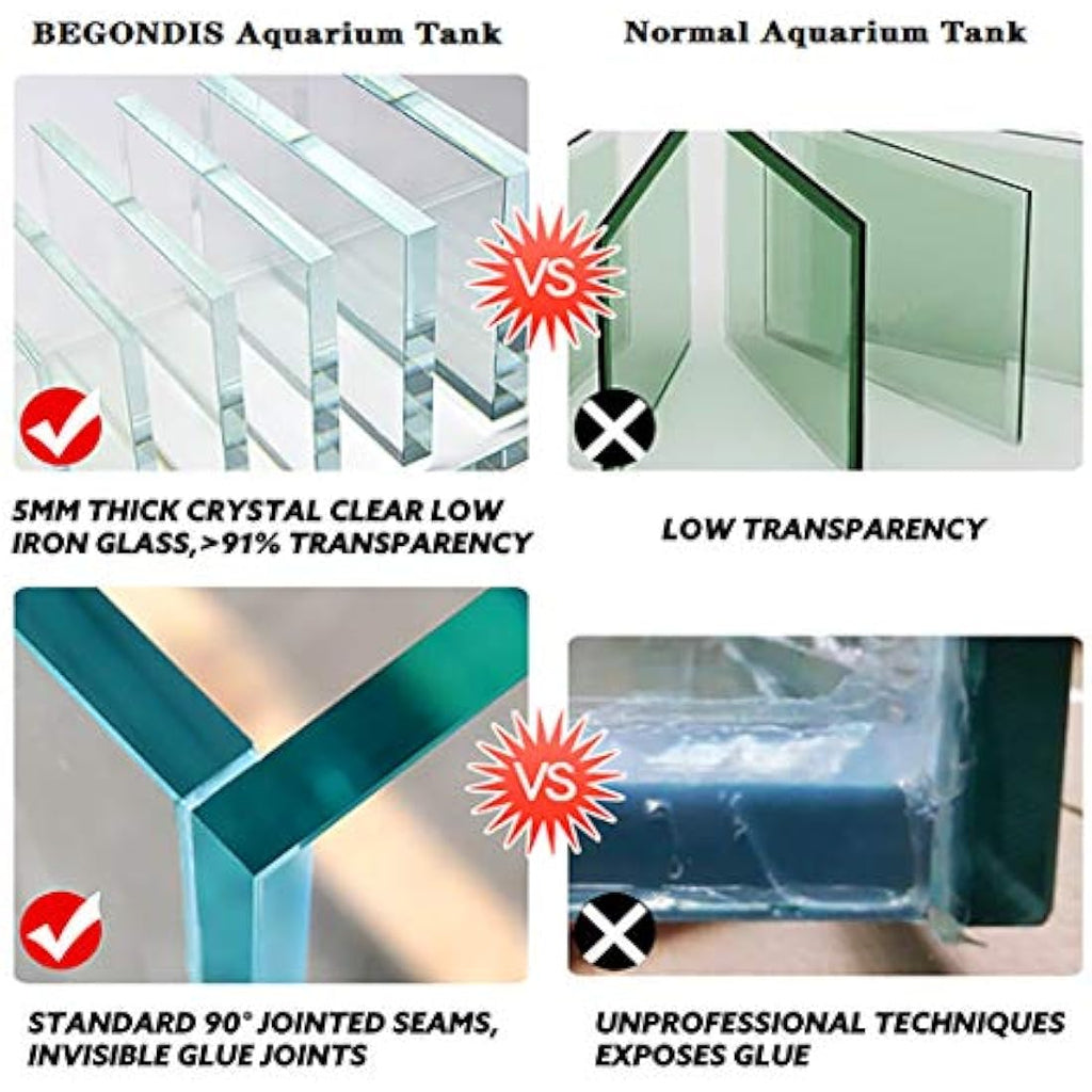 Rimless Low Iron Glass Aquarium - 7.1 Gal Nano Tank