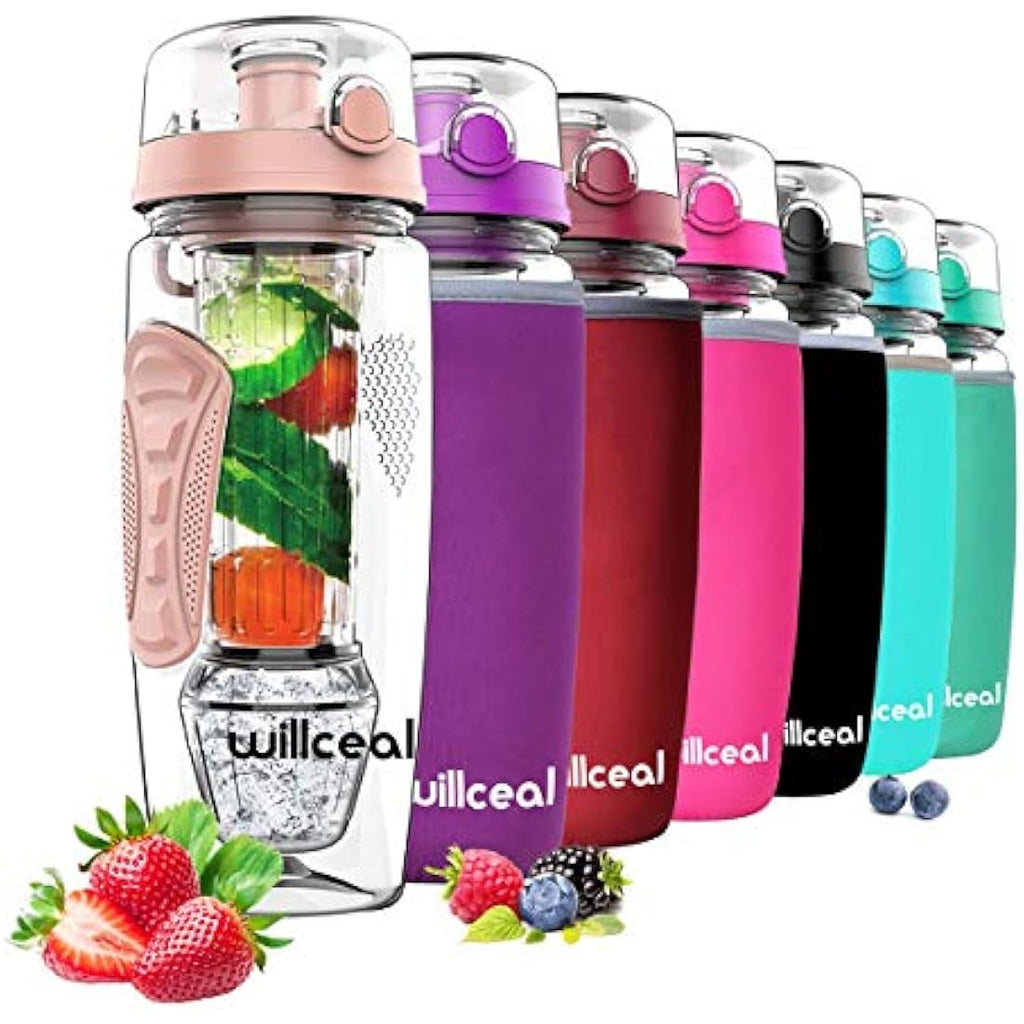 Jolof Store Fruit Infuser Water Bottle | 32oz Tritan with Ice Gel Ball
