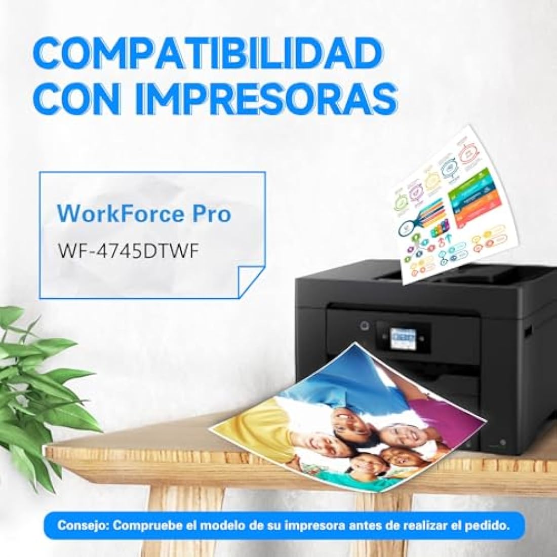 SANCTink 407XL Ink Cartridges for Epson Workforce Pro WF-4745 | 5-Pack