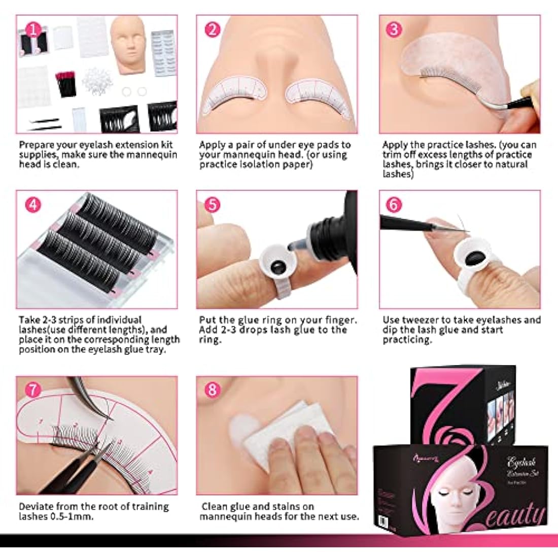 Silicone Eyelash Extension Mannequin Head with Eyelids