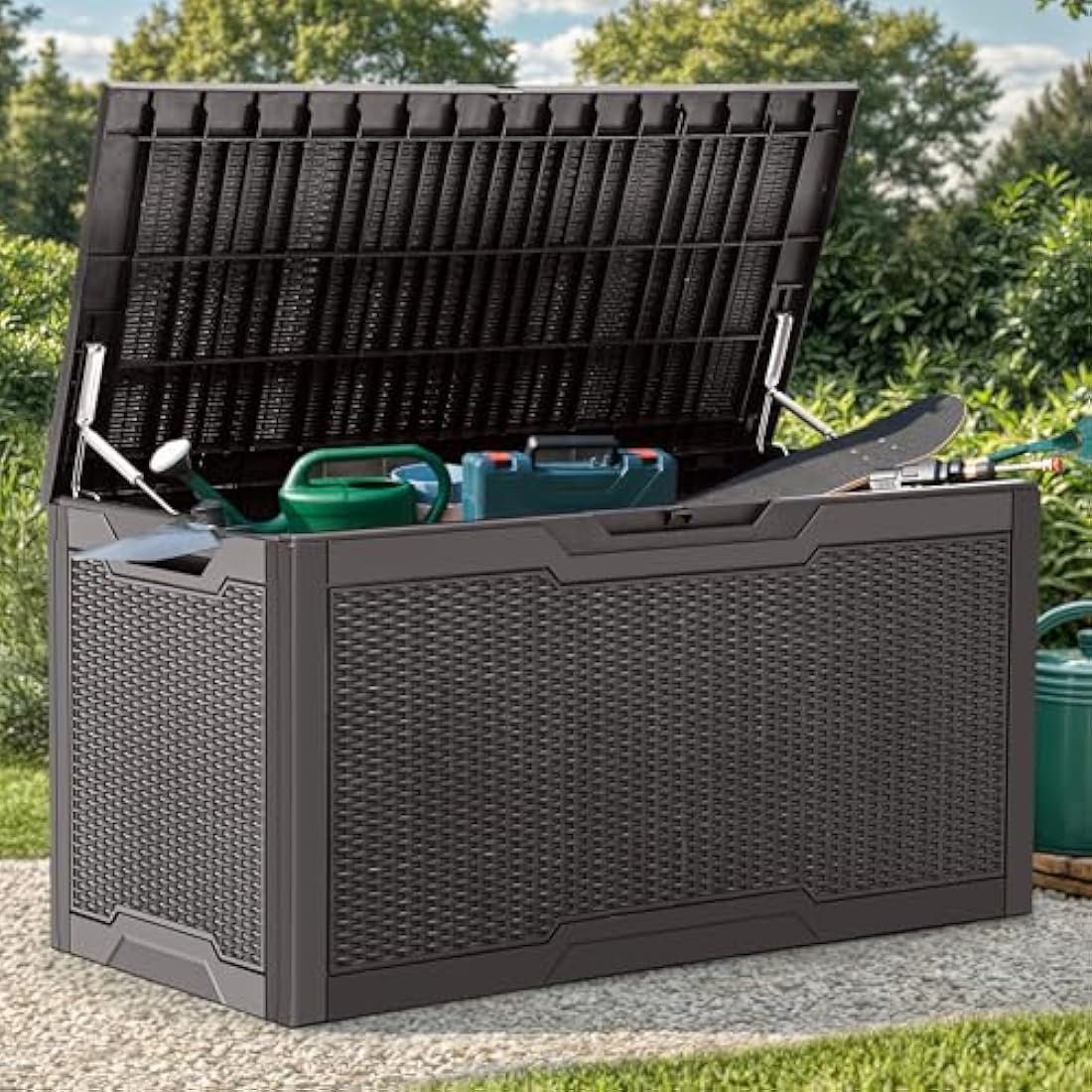 YITAHOME 380L Outdoor Garden Storage Box – Waterproof Lockable Deck Box