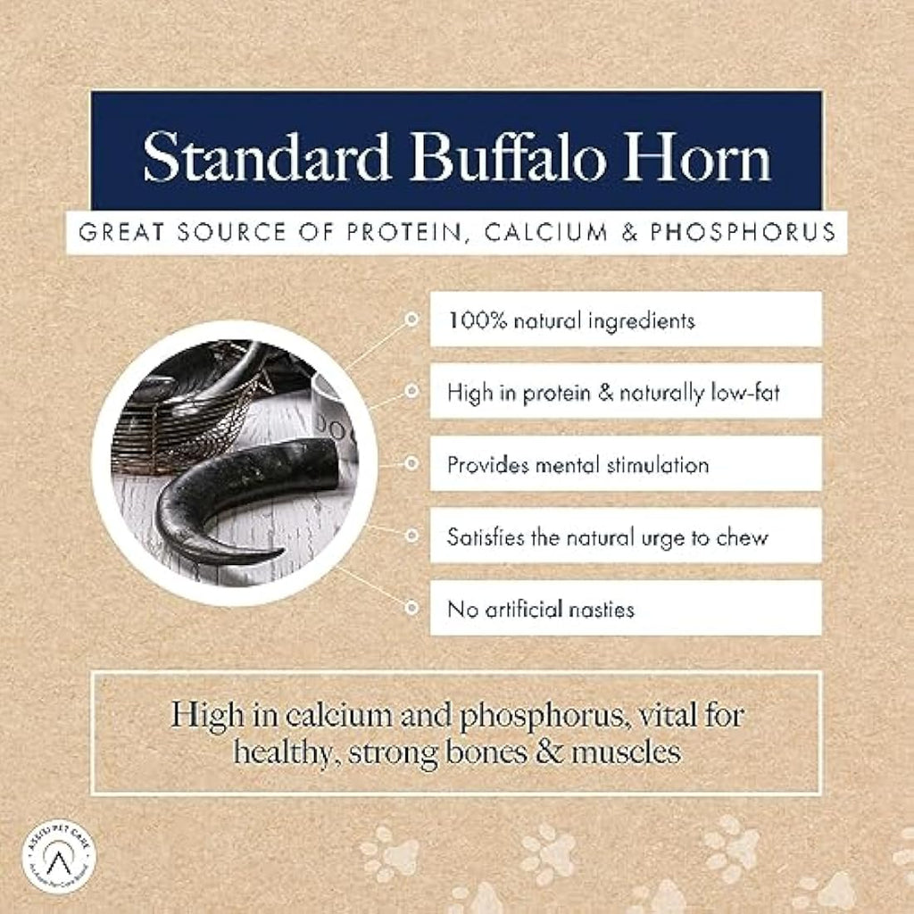 Hollings Buffalo Horn Natural Dog Chew – Grain Free High Protein Treat