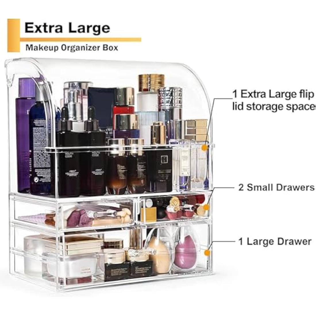 Suyoo X-Large Acrylic Makeup Organiser | Clear Cosmetic Storage Case