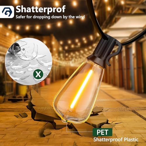 Jolof Store ST38 Outdoor String Lights – 15M Waterproof LED Festoon Lights