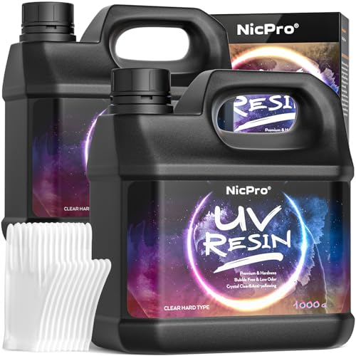 Nicpro UV Resin Kit 2000g – Crystal Clear Quick Cure Epoxy for Jewelry