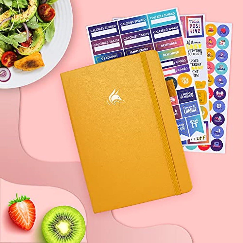 Clever Fox Wellness Journal - Undated Food & Health Planner, A5 Amber Yellow