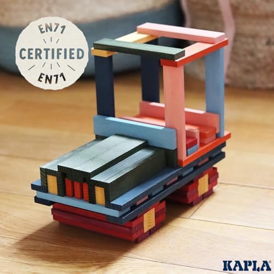 KAPLA Octocolor 100-Piece Wooden Construction Set – 8 Colors
