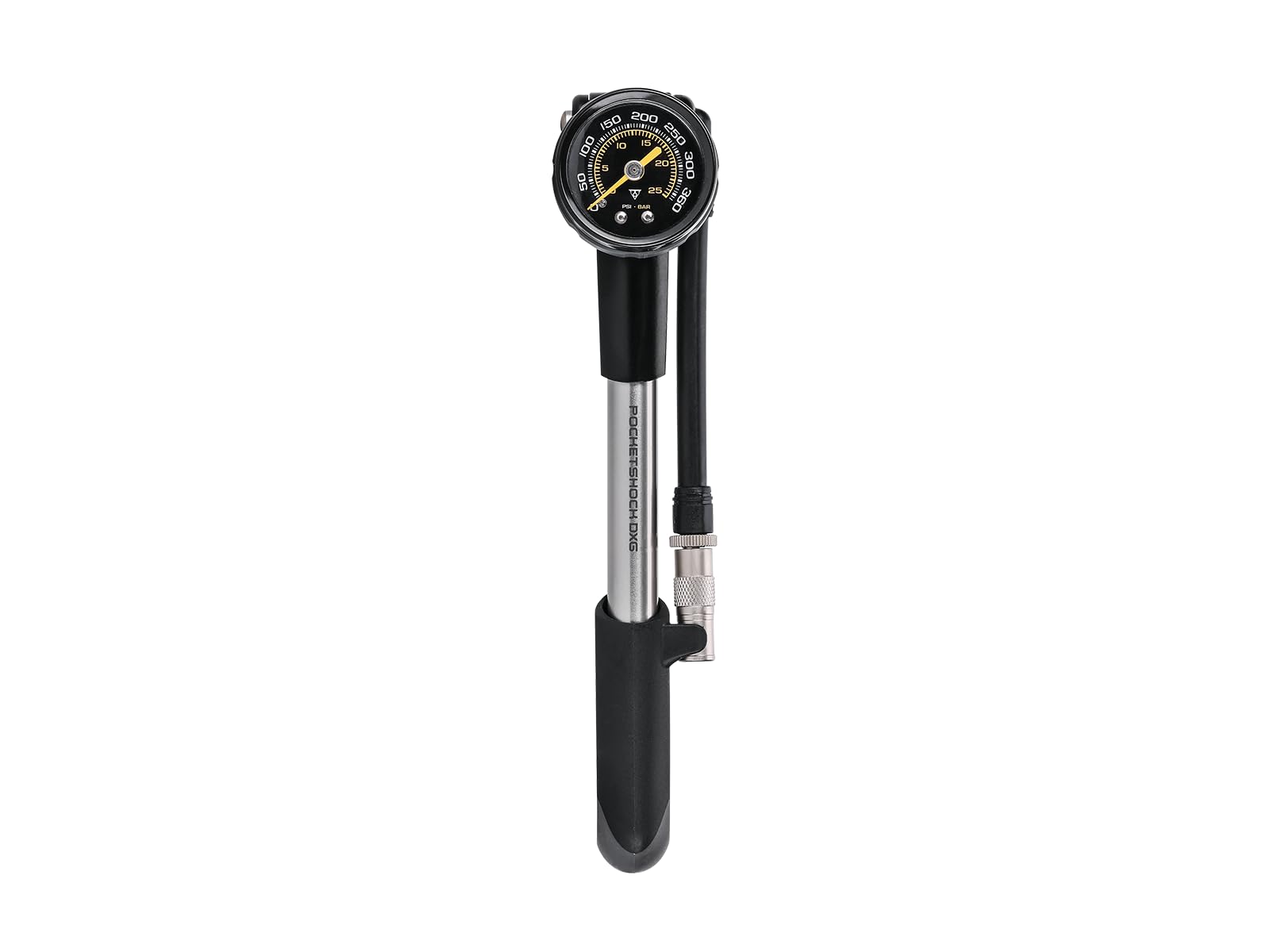 Topeak Pocket Shock DXG Suspension Pump | 360 PSI Dial Gauge – Silver