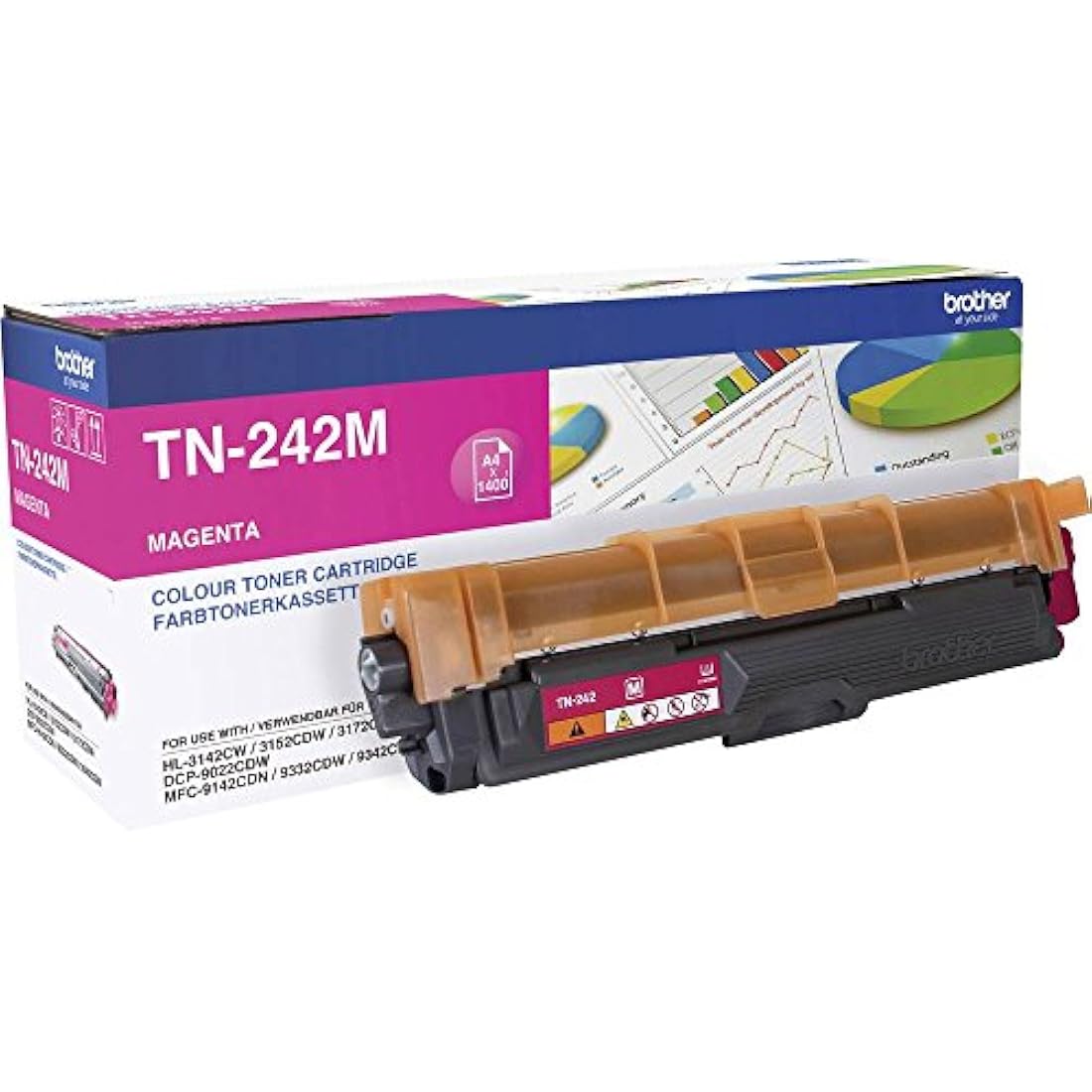 Brother TN-242M Magenta Toner Cartridge | Genuine Standard Yield