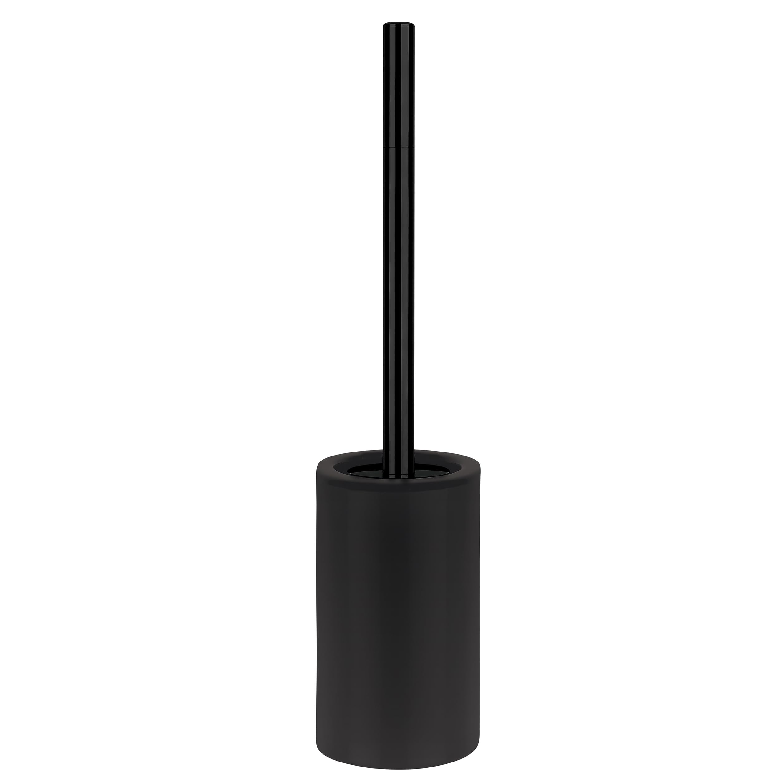 Spirella Tube Brosse WC à Poser - Noir Mat en Porcelaine et Bambou