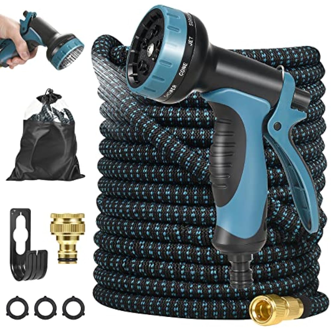 100FT Expandable Garden Hose with 10-Function Spray Gun