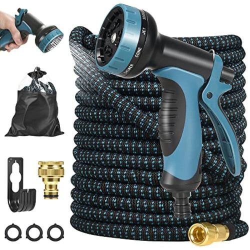 100FT Expandable Garden Hose with 10-Function Spray Gun