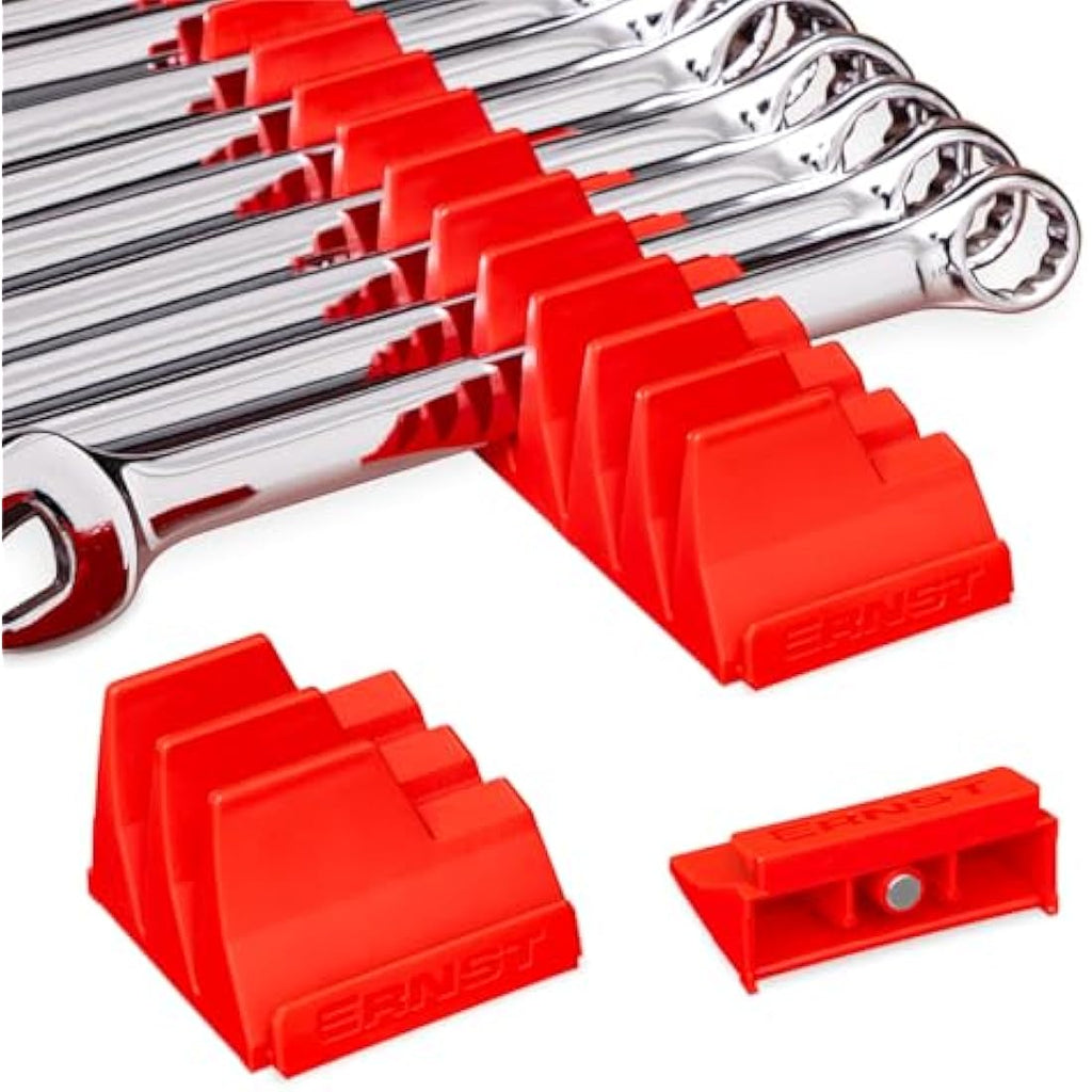 Ernst Magnetic Wrench Pro Organizer - 40 Tool Modular Rack, Red