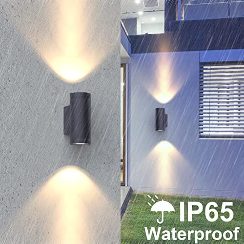 Klighten Outdoor Wall Lights – 2 Pack IP65 Modern Aluminum Up Down Lamps