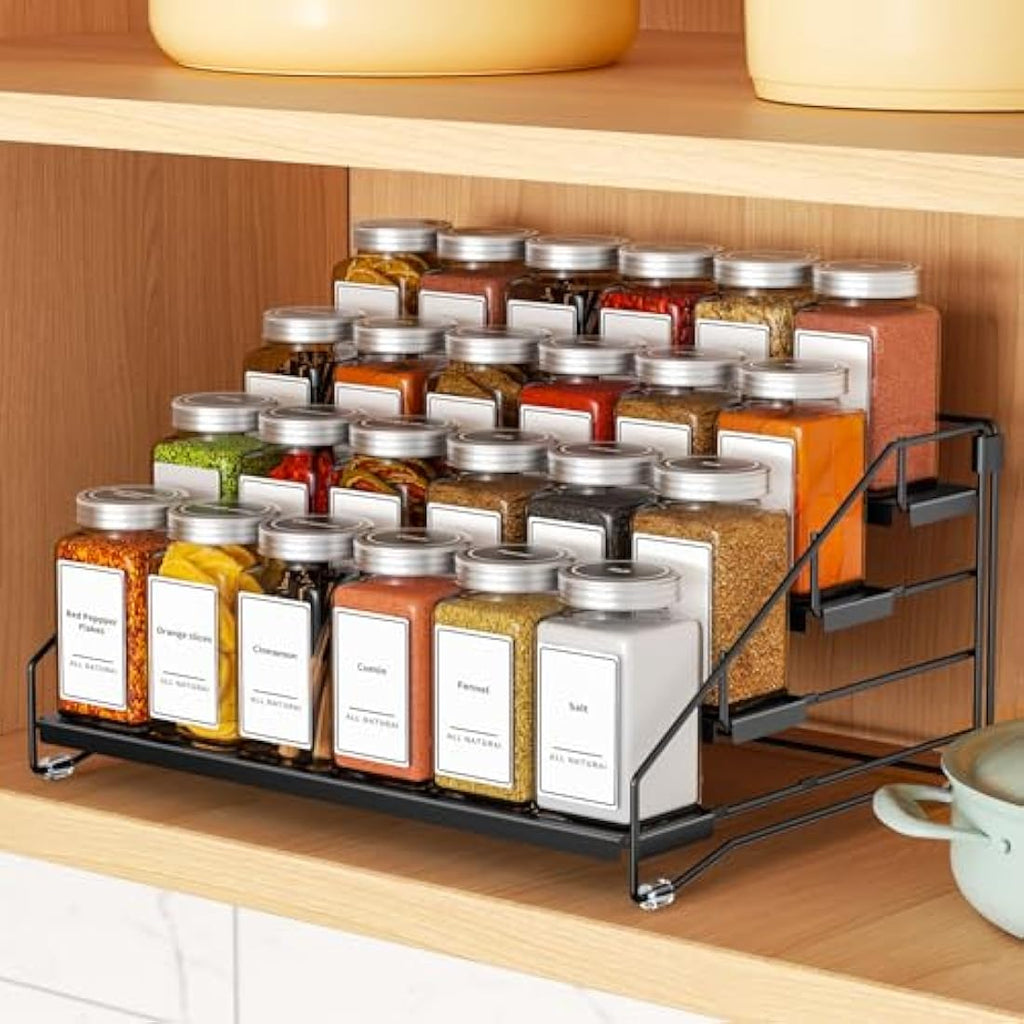 ZDDLOINP 4-Tier Metal Spice Rack Organizer | Adjustable Depth for Kitchen