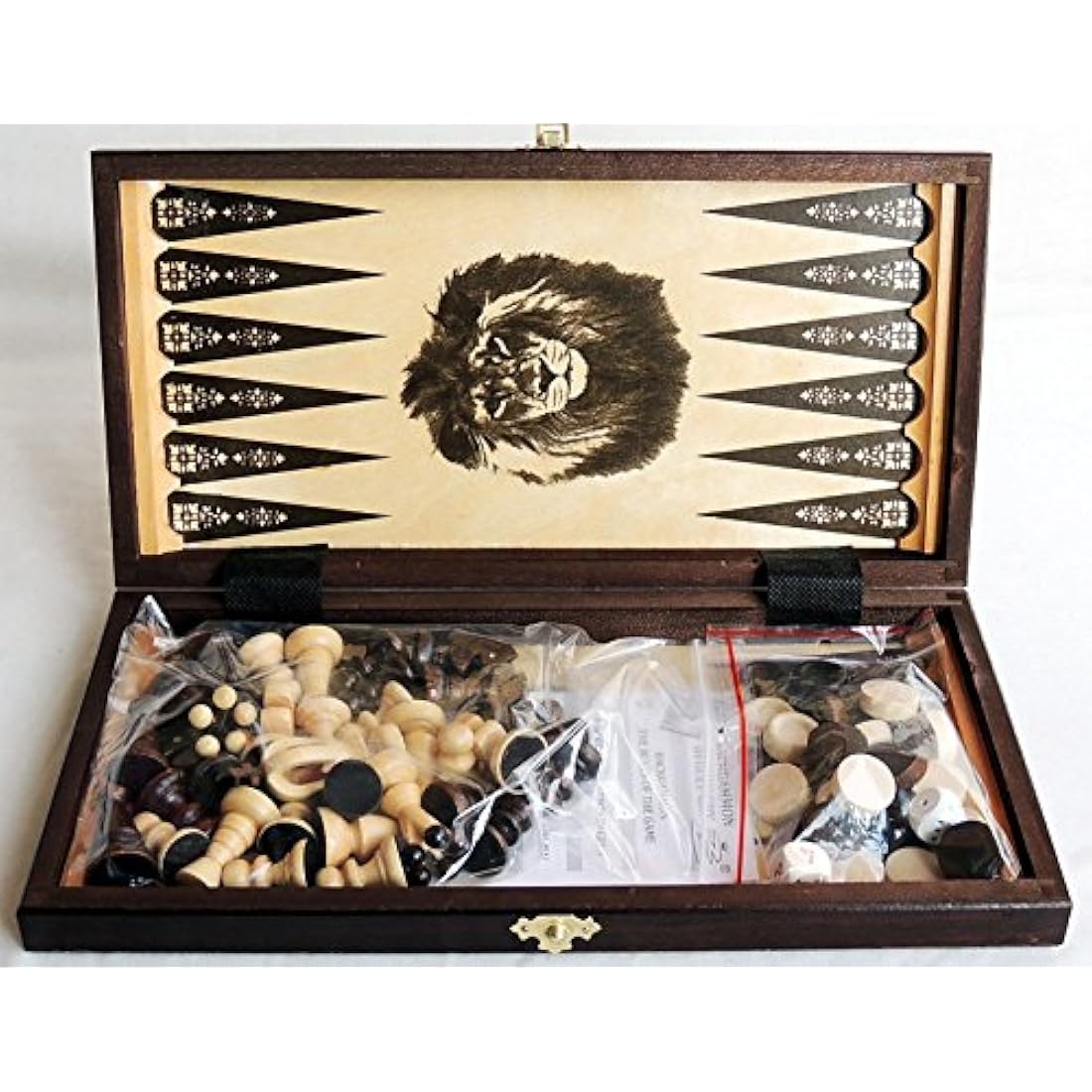 3-in-1 Wooden Chess, Backgammon & Checkers Set – 35cm Handcrafted