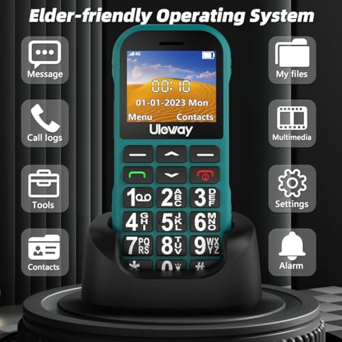 Jolof Store 4G Big Button Mobile Phone for Elderly | SOS & USB-C Dock